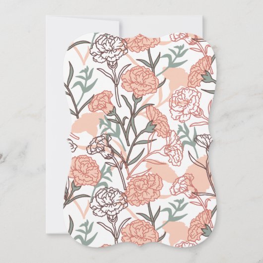 Natuur Geïnspireerd Bloemen: Anjer Bloempatroon Kaart (Voorkant)