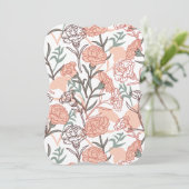 Natuur Geïnspireerd Bloemen: Anjer Bloempatroon Kaart (Staand voorkant)