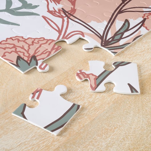 Natuur Geïnspireerd Bloemen: Anjer Bloempatroon Legpuzzel (Zijkant)