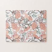 Natuur Geïnspireerd Bloemen: Anjer Bloempatroon Legpuzzel (Horizontaal)