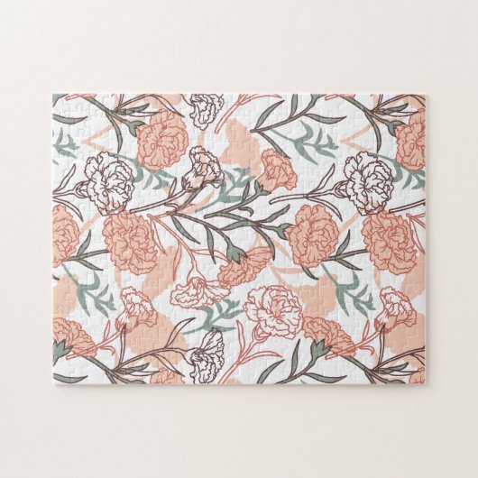 Natuur Geïnspireerd Bloemen: Anjer Bloempatroon Legpuzzel