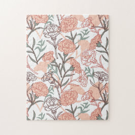 Natuur Geïnspireerd Bloemen: Anjer Bloempatroon Legpuzzel
