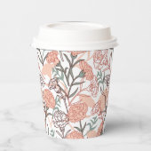 Natuur Geïnspireerd Bloemen: Anjer Bloempatroon Papieren Bekers (Links)