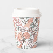 Natuur Geïnspireerd Bloemen: Anjer Bloempatroon Papieren Bekers (Achterkant)