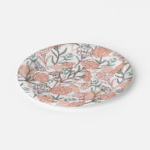 Natuur Geïnspireerd Bloemen: Anjer Bloempatroon Papieren Bordje (Gekanteld)