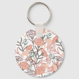 Natuur Geïnspireerd Bloemen: Anjer Bloempatroon Sleutelhanger