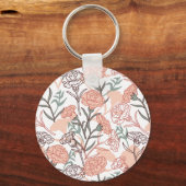 Natuur Geïnspireerd Bloemen: Anjer Bloempatroon Sleutelhanger (Voorkant)