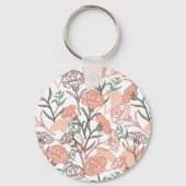 Natuur Geïnspireerd Bloemen: Anjer Bloempatroon Sleutelhanger (Achterkant)