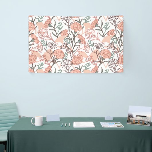 Natuur Geïnspireerd Bloemen: Anjer Bloempatroon Spandoek (Beurs)