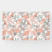 Natuur Geïnspireerd Bloemen: Anjer Bloempatroon Spandoek (Horizontaal)