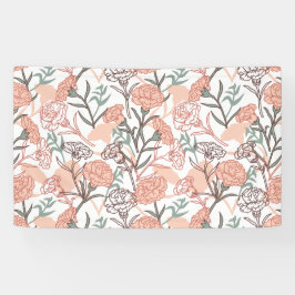 Natuur Geïnspireerd Bloemen: Anjer Bloempatroon Spandoek