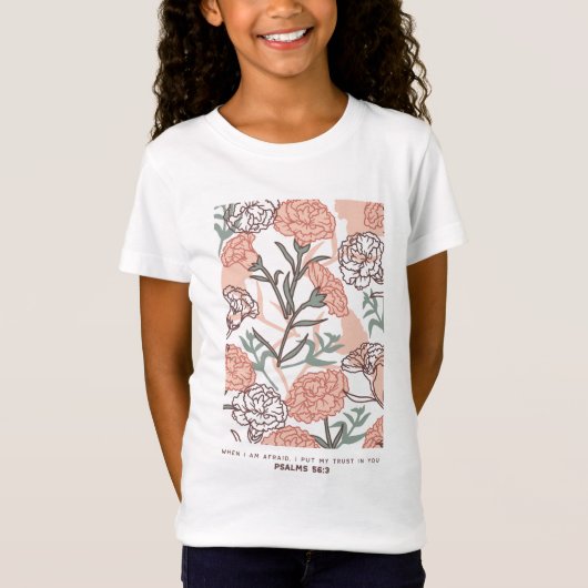 Natuur Geïnspireerd Bloemen: Anjer Bloempatroon T-shirt (Voorkant)
