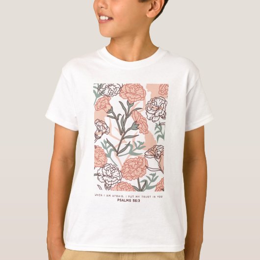 Natuur Geïnspireerd Bloemen: Anjer Bloempatroon T-shirt (Voorkant)