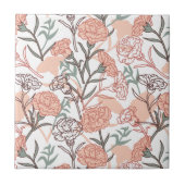 Natuur Geïnspireerd Bloemen: Anjer Bloempatroon Tegeltje (Voorkant)