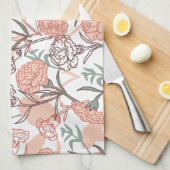 Natuur Geïnspireerd Bloemen: Anjer Bloempatroon Theedoek (Quarter Fold)