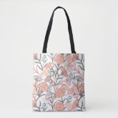 Natuur Geïnspireerd Bloemen: Anjer Bloempatroon Tote Bag (Voorkant)