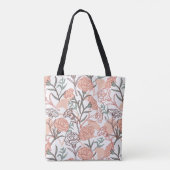 Natuur Geïnspireerd Bloemen: Anjer Bloempatroon Tote Bag (Achterkant)