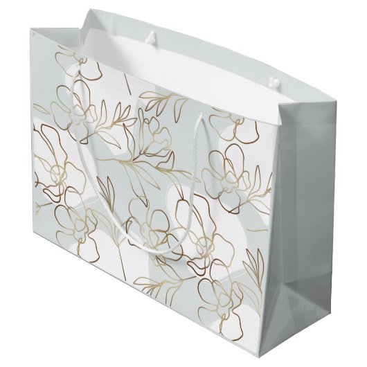Natuur Geïnspireerd Bloemen Papieren Zak Groot Cadeauzakje (Achterkant Gekanteld)
