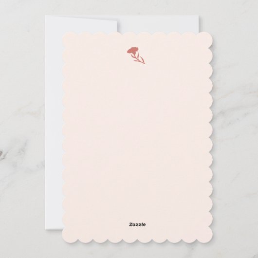 Natuur geïnspireerd bloemmotief: Anjer Bloem Patro Feestdagenkaart (Achterkant)