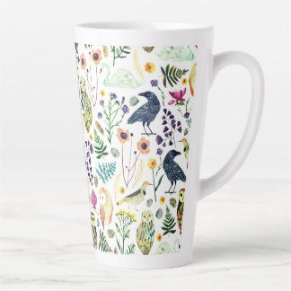 Natuur geïnspireerd botanisch patroon decoratieve  latte mok