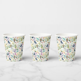 Natuur geïnspireerd botanisch patroon decoratieve  papieren bekers
