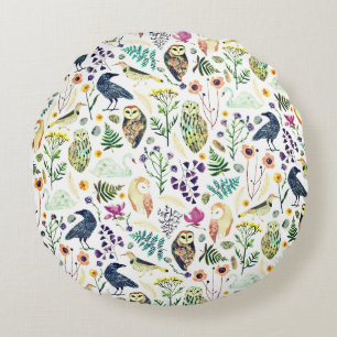Natuur geïnspireerd botanisch patroon decoratieve rond kussen