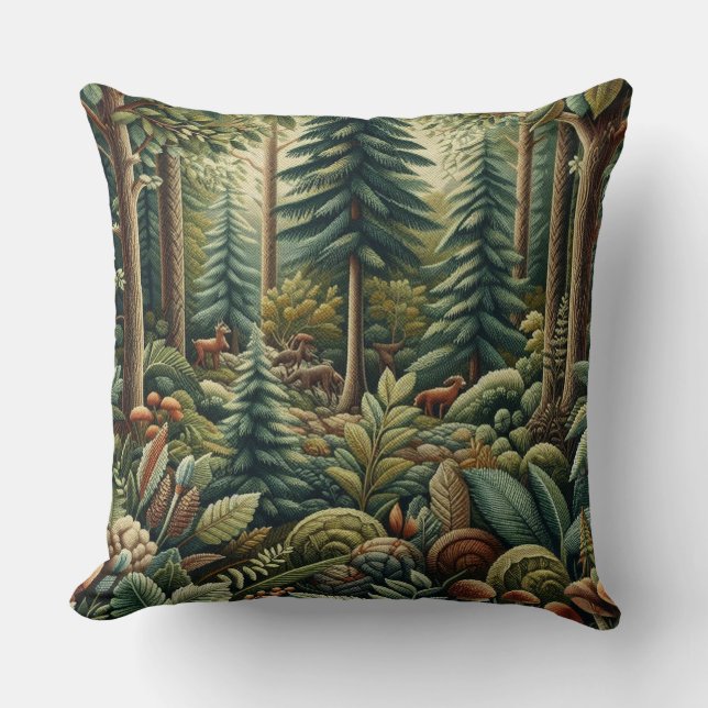 Natuur-geïnspireerd breiwerk kussen (Voorkant)