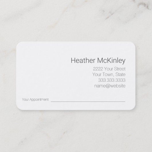 Natuur Geïnspireerd Greenery Minimal Visitekaartje Afsprakenkaartje (Achterkant)