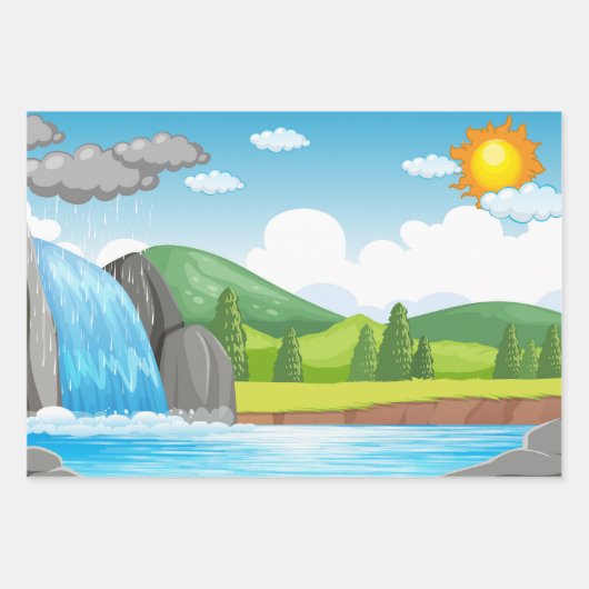 Natuur-geïnspireerd inpakpapier vel (Voorkant)