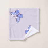 Natuur Geïnspireerd Lichtblauw Vlinder Insect Viol Bad Handdoek (Wasdoekje)