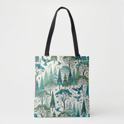 Natuur-geïnspireerd naadloos ontwerp tote bag (Voorkant)