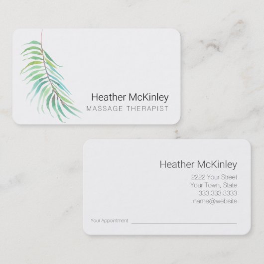 Natuur Geïnspireerd Palm Leaf Greenery Visitekaart Afsprakenkaartje (Voorkant / Achterkant)