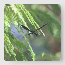 Natuur geïnspireerd vierkante klok