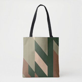 Natuur geïnspireerde abstracte geometrische tote bag