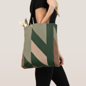 Natuur geïnspireerde abstracte geometrische tote bag (Dichtbij)