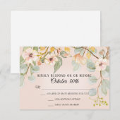 Natuur geïnspireerde Blush Roze Perzik Aquarel RSV Kaart (Voorkant / Achterkant)