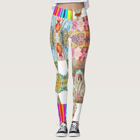 NATUUR-GEÏNSPIREERDE DESIGNER COLLAGE LEGGINGS (Voorkant)
