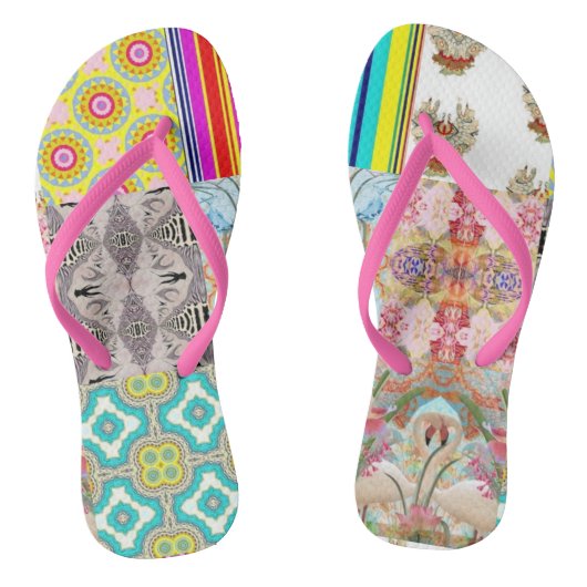 NATUUR-GEÏNSPIREERDE DESIGNER COLLAGE TEENSLIPPERS (Voetbed)