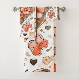 Natuur geïnspireerde Earth Tone Art Bad Handdoek