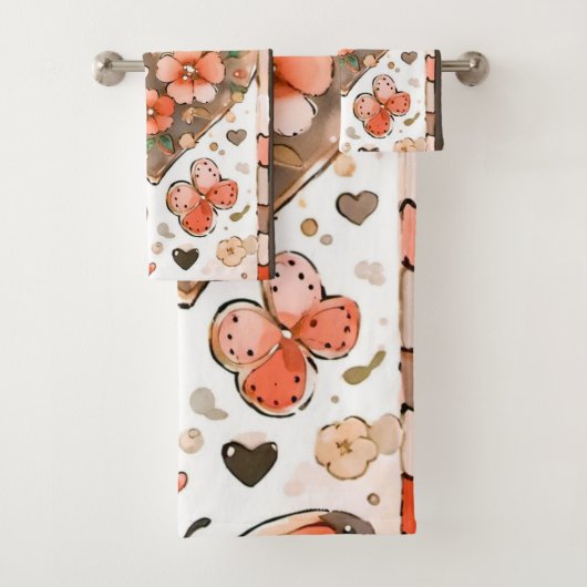 Natuur geïnspireerde Earth Tone Art Bad Handdoek (Insitu)