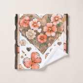 Natuur geïnspireerde Earth Tone Art Bad Handdoek (Wasdoekje)