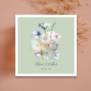 Natuur geïnspireerde elegantie! Licht Sage Bruilof Servet