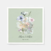 Natuur geïnspireerde elegantie! Licht Sage Bruilof Servet (Voorkant)