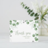 Natuur-geïnspireerde Eucalyptus bruiloft Dank u Briefkaart (Staand voorkant)