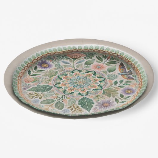 Natuur-geïnspireerde Floral Mandala Paper Bord (Gekanteld)