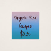 Natuur Geïnspireerde Gradient Prijs Labels Vierkante Visitekaartjes (Voorkant)