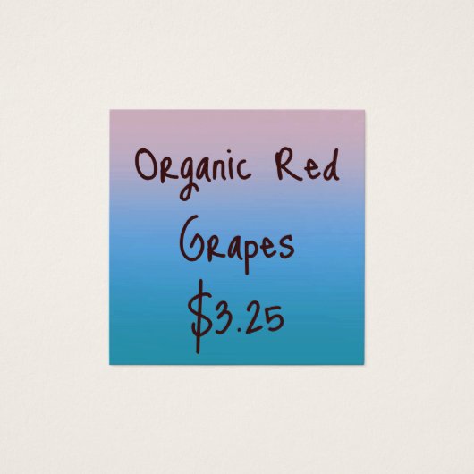 Natuur Geïnspireerde Gradient Prijs Labels Vierkante Visitekaartjes (Voorkant)