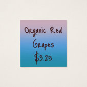 Natuur Geïnspireerde Gradient Prijs Labels Vierkante Visitekaartjes (Achterkant)