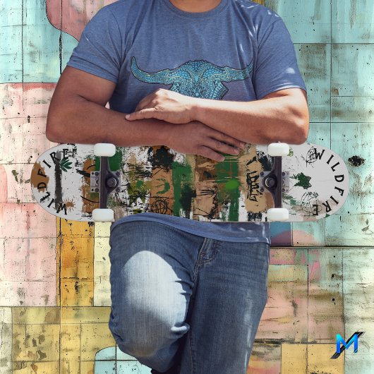 Natuur-geïnspireerde graffiti met aardse Abstracte Persoonlijk Skateboard