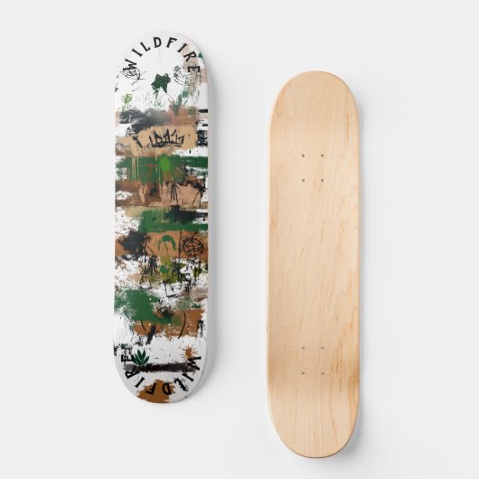 Natuur-geïnspireerde graffiti met aardse Abstracte Persoonlijk Skateboard (Voorkant)